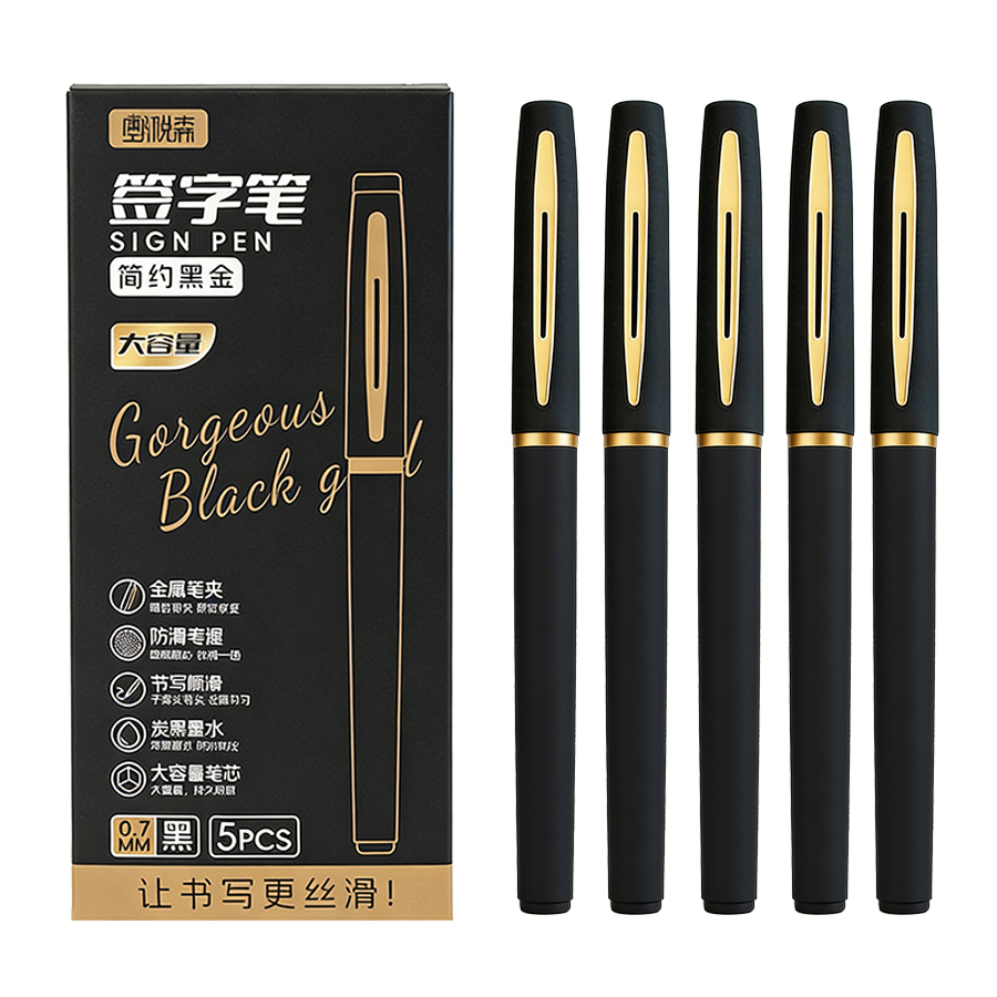 Stationery Supply Business - 5 adet/paket Büyük Kapasiteli Jel Kalem