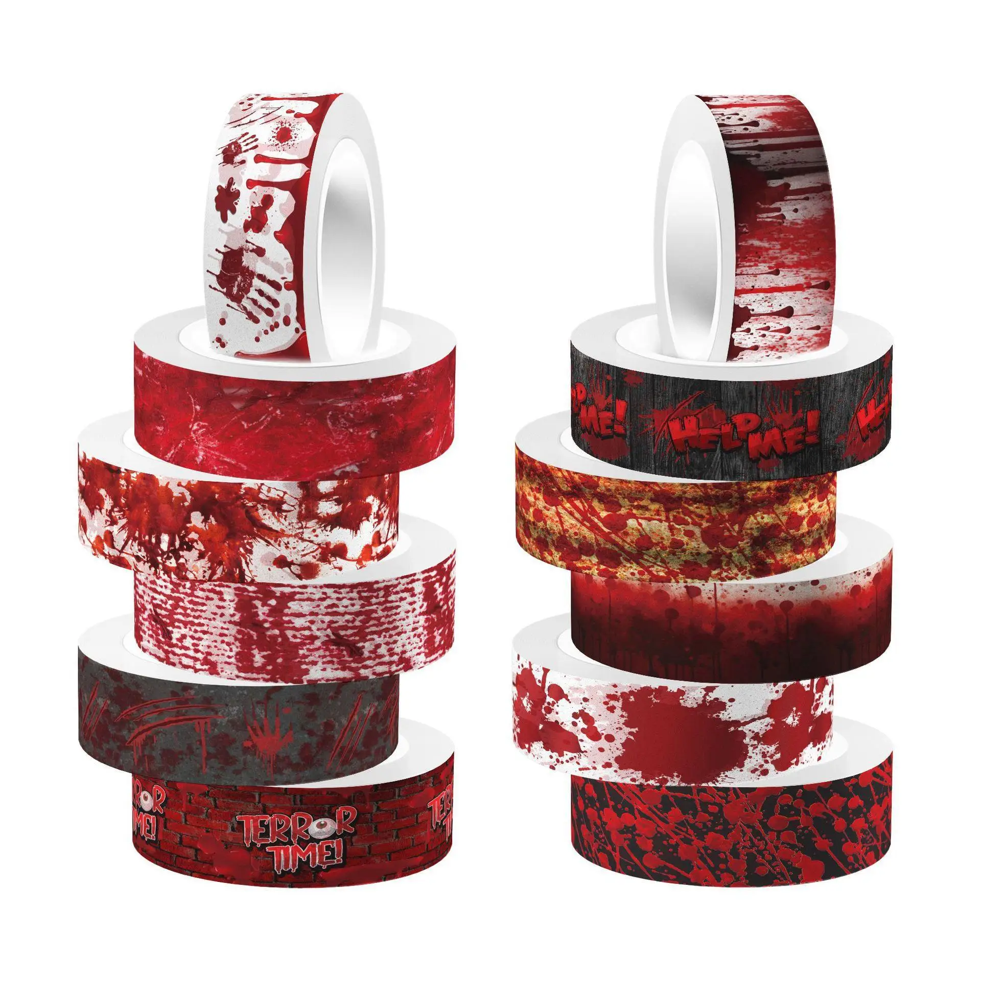 Washi Tape Set - Cadılar bayramı Kanlı El Kanama Şeffaf