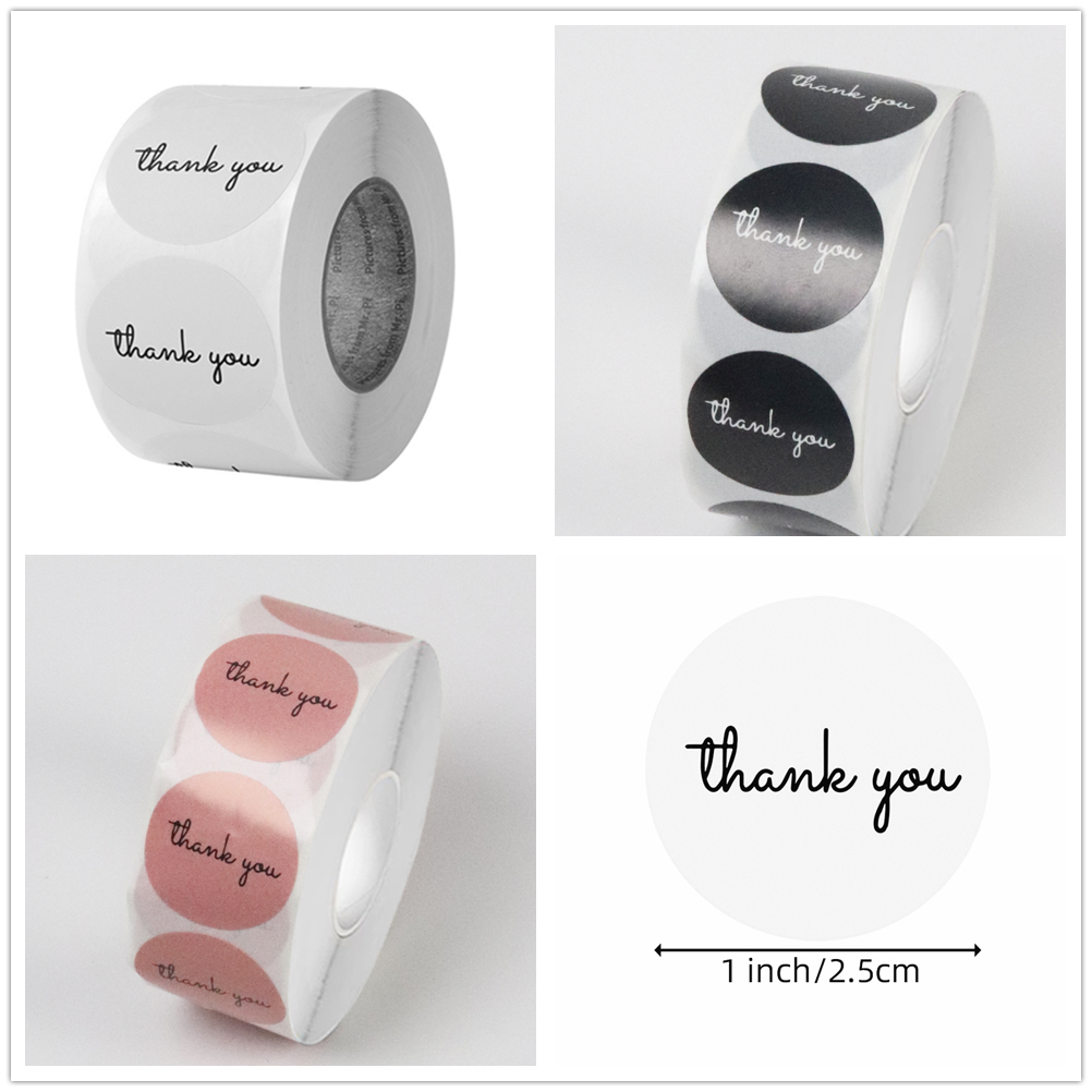 Sticker Label Roll - 500 Teşekkür Ederiz Etiket Rulosu 25mm