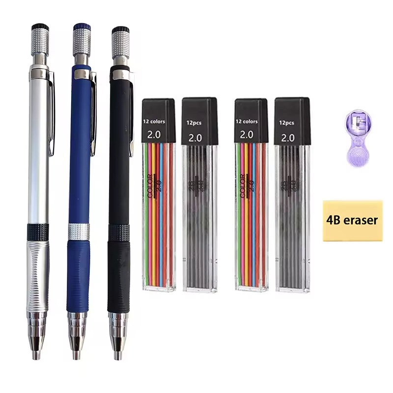 Mechanical Pencil Lead - 2.0mm Mekanik Kalem Seti, 2B Siyah