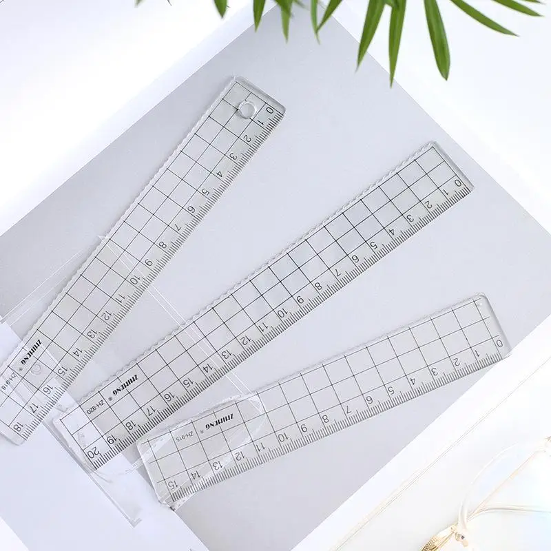 Ruler Set Transparent - 1 adet Simple15cm 18cm 20cm şeffaf