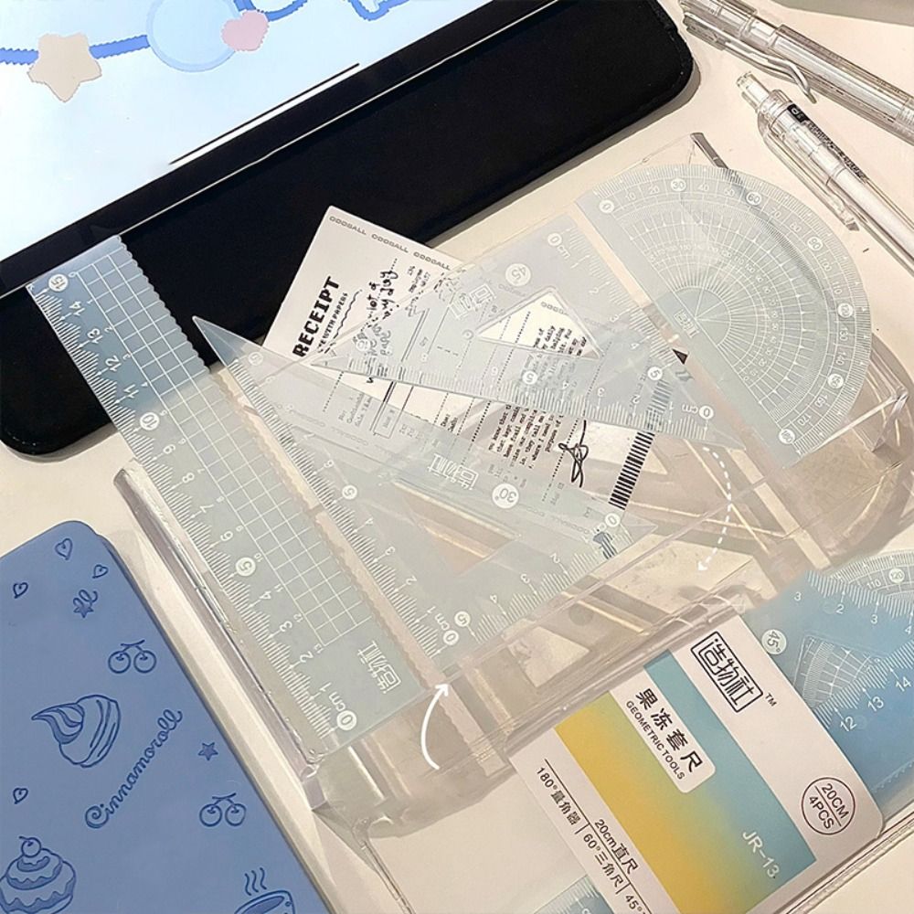 4 adet/takım Çok Fonksiyonlu 1 - Ruler Set Transparent incelemesi ve fiyatı